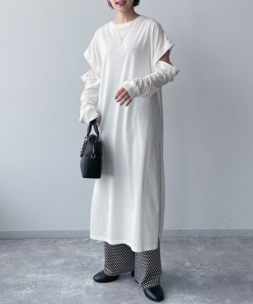 PAGEBOY（ページボーイ）の「2WAYスリーブカットワンピース（ワンピース・レディース・オフホワイト/ブラック/オリーブ・FREE）」の20枚目の写真