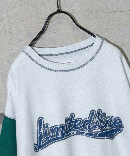 Limited Line Naive Magic(リミテッドラインナイーブマジック)の「【a】TC裏毛 裏使いアウトステッチ ロゴプリント スウェット(スウェット・メンズ・チャコールグレー/アイボリー/グリーン/グレー/ブルー/コバルトブルー/アッシュグレー/グレー系その他/ホワイト/その他2/その他1/グリーン系その他・MEDIUM/LARGE)」の15枚目の写真