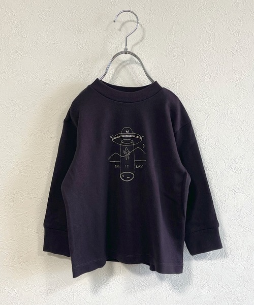 Ocean&Ground(オーシャン&グラウンド)の「ステッチシシュウTシャツ(80~140cm)(Tシャツ/カットソー・キッズ・ホワイト/ブラック・140/100/120/90/130/110/80/95)」の1枚目の写真