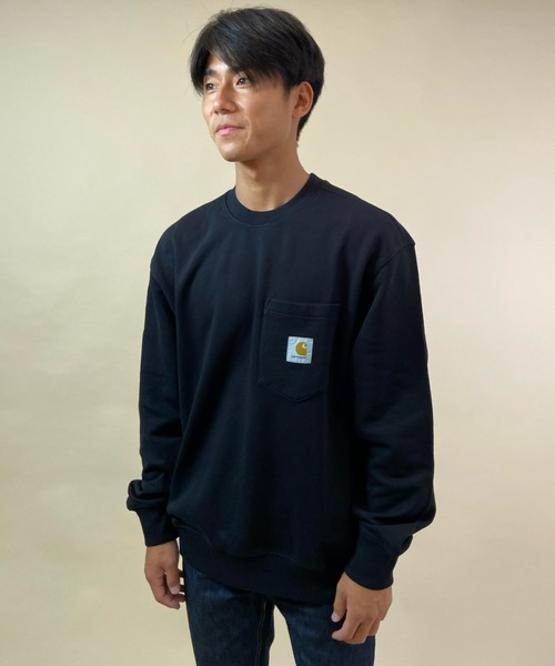 Carhartt（カーハート）の「Carhartt WIP/カーハートダブリューアイピー ルーズシルエット　ポケットトレーナー I027681（スウェット・メンズ・ホワイト/ブラック/ブラウン・M/XL/L）」の14枚目の写真