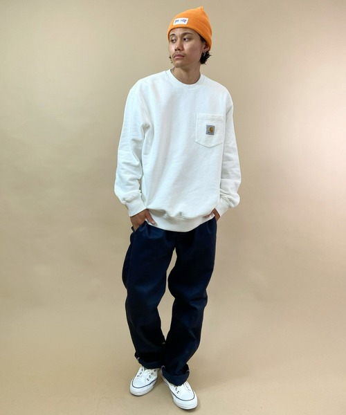 Carhartt（カーハート）の「Carhartt WIP/カーハートダブリューアイピー ルーズシルエット　ポケットトレーナー I027681（スウェット・メンズ・ホワイト/ブラック/ブラウン・M/XL/L）」の9枚目の写真