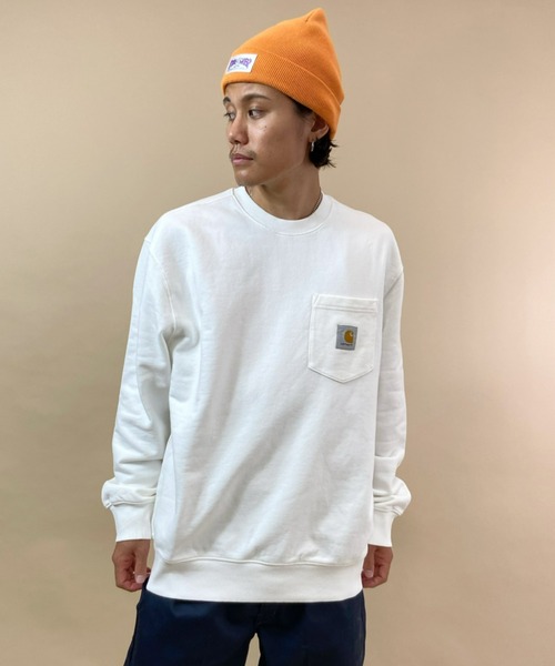 Carhartt（カーハート）の「Carhartt WIP/カーハートダブリューアイピー ルーズシルエット　ポケットトレーナー I027681（スウェット・メンズ・ホワイト/ブラック/ブラウン・M/XL/L）」の6枚目の写真