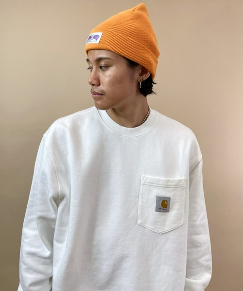 Carhartt（カーハート）の「Carhartt WIP/カーハートダブリューアイピー ルーズシルエット　ポケットトレーナー I027681（スウェット・メンズ・ホワイト/ブラック/ブラウン・M/XL/L）」の7枚目の写真
