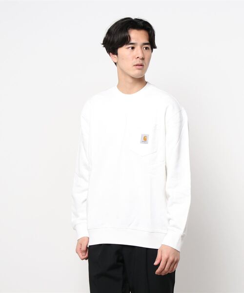 Carhartt（カーハート）の「Carhartt WIP/カーハートダブリューアイピー ルーズシルエット　ポケットトレーナー I027681（スウェット・メンズ・ホワイト/ブラック/ブラウン・M/XL/L）」の22枚目の写真