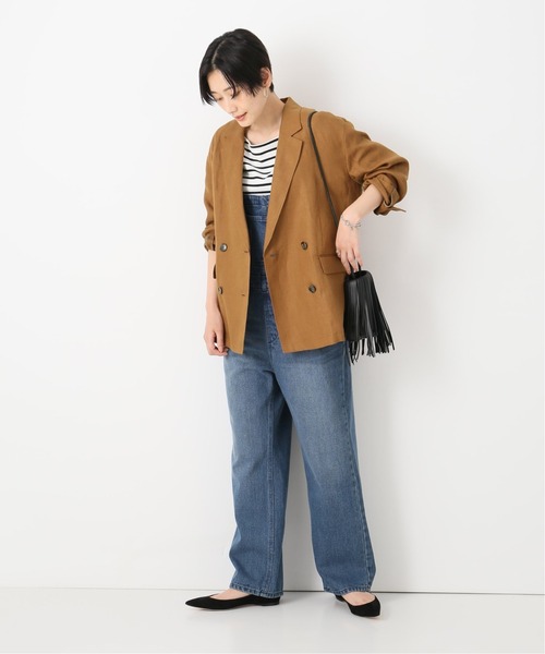 Simplicite(サンプリシテ)の「リネンツイルジャケット(その他アウター・レディース・ブラウン・FREE)」の4枚目の写真