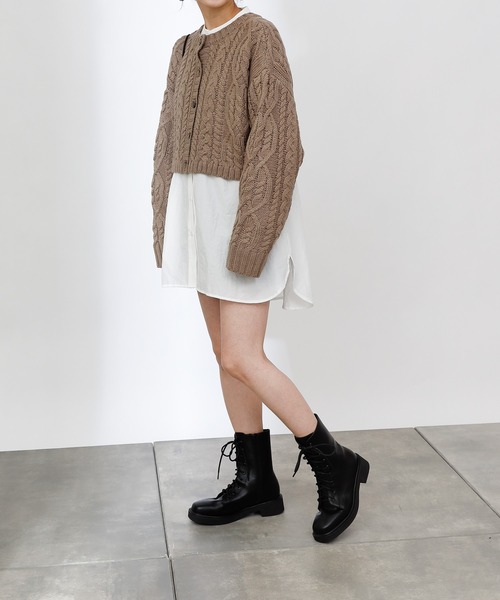 COLONY 2139(コロニートゥーワンスリーナイン)の「2WAYケーブルニットショートカーディガン(カーディガン/ボレロ・レディース・アイボリー/ブラック/モカ・LARGE/MEDIUM)」の17枚目の写真