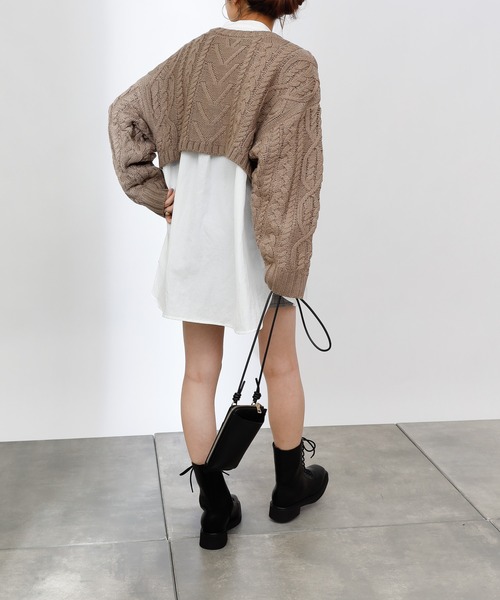 COLONY 2139(コロニートゥーワンスリーナイン)の「2WAYケーブルニットショートカーディガン(カーディガン/ボレロ・レディース・アイボリー/ブラック/モカ・LARGE/MEDIUM)」の20枚目の写真