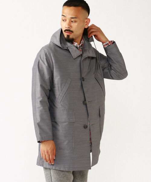 BEAMS PLUS（ビームスプラス）の「BEAMS PLUS / コンフォート クロス フーデッド コート（モッズコート・メンズ・チャコールグレー/グレー・SMALL/MEDIUM/LARGE/X-LARGE）」の6枚目の写真