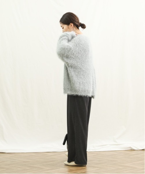 Gready Brilliant（グレディブリリアン）の「シャギーニットカーディガン（カーディガン/ボレロ・レディース・チャコールグレー/ベージュ/ミント・38）」の7枚目の写真