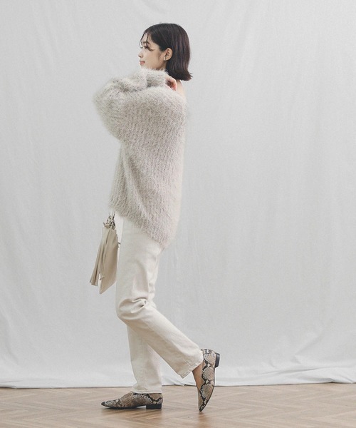 Gready Brilliant（グレディブリリアン）の「シャギーニットカーディガン（カーディガン/ボレロ・レディース・チャコールグレー/ベージュ/ミント・38）」の13枚目の写真