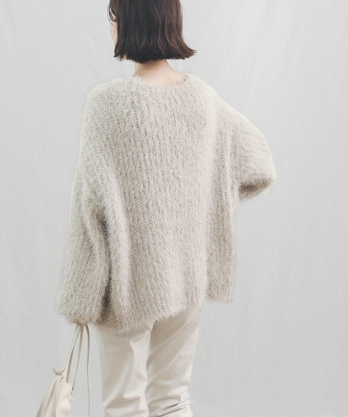 Gready Brilliant（グレディブリリアン）の「シャギーニットカーディガン（カーディガン/ボレロ・レディース・チャコールグレー/ベージュ/ミント・38）」の18枚目の写真