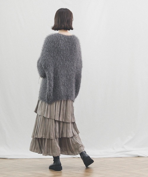 Gready Brilliant（グレディブリリアン）の「シャギーニットカーディガン（カーディガン/ボレロ・レディース・チャコールグレー/ベージュ/ミント・38）」の22枚目の写真