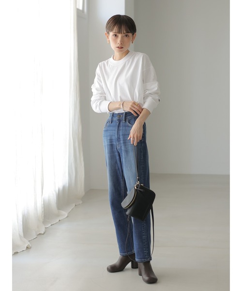 rem closet（レムクローゼット）の「【RUSSELL×rem】ロングスリーブTシャツ（Tシャツ/カットソー・レディース・ホワイト/ブラック・SMALL）」の15枚目の写真