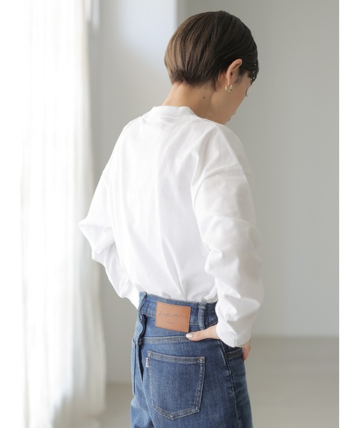 rem closet（レムクローゼット）の「【RUSSELL×rem】ロングスリーブTシャツ（Tシャツ/カットソー・レディース・ホワイト/ブラック・SMALL）」の6枚目の写真