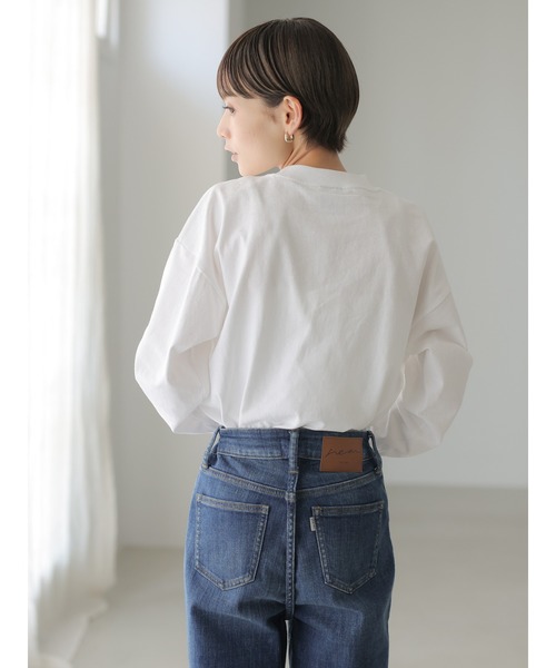 rem closet（レムクローゼット）の「【RUSSELL×rem】ロングスリーブTシャツ（Tシャツ/カットソー・レディース・ホワイト/ブラック・SMALL）」の10枚目の写真