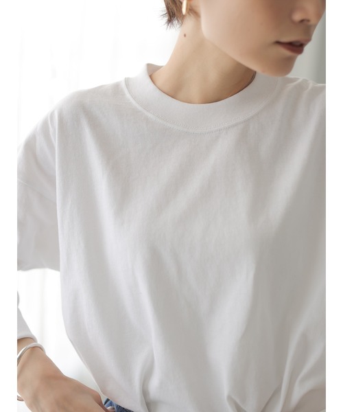 rem closet（レムクローゼット）の「【RUSSELL×rem】ロングスリーブTシャツ（Tシャツ/カットソー・レディース・ホワイト/ブラック・SMALL）」の8枚目の写真