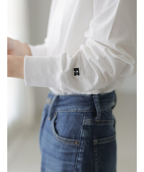 rem closet（レムクローゼット）の「【RUSSELL×rem】ロングスリーブTシャツ（Tシャツ/カットソー・レディース・ホワイト/ブラック・SMALL）」の21枚目の写真