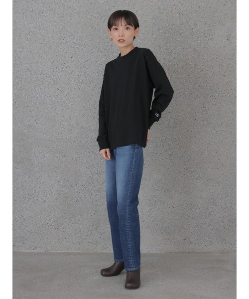 rem closet（レムクローゼット）の「【RUSSELL×rem】ロングスリーブTシャツ（Tシャツ/カットソー・レディース・ホワイト/ブラック・SMALL）」の4枚目の写真