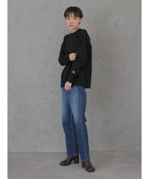 rem closet（レムクローゼット）の「【RUSSELL×rem】ロングスリーブTシャツ（Tシャツ/カットソー・レディース・ホワイト/ブラック・SMALL）」の7枚目の写真