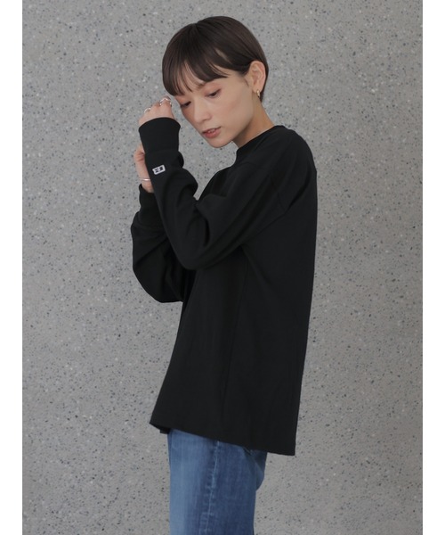 rem closet（レムクローゼット）の「【RUSSELL×rem】ロングスリーブTシャツ（Tシャツ/カットソー・レディース・ホワイト/ブラック・SMALL）」の9枚目の写真