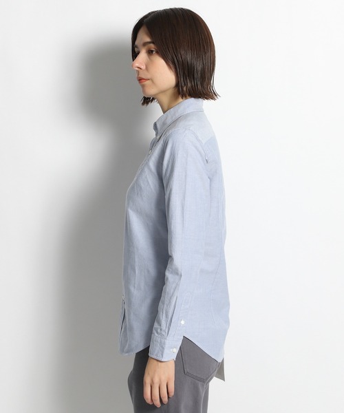 GYMPHLEX（ジムフレックス）の「【GYMPHLEX(ジムフレックス)】ボタンダウンシャツ（シャツ/ブラウス・レディース・ホワイト/ブルー・MEDIUM）」の9枚目の写真
