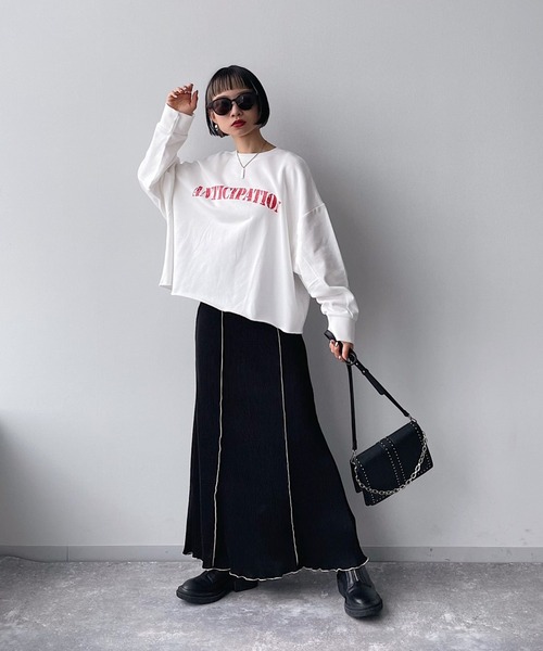 PAGEBOY（ページボーイ）の「クラックロゴウラケプルオーバー（スウェット・レディース・ブラック/オフホワイト/ピンク系その他・FREE）」の7枚目の写真