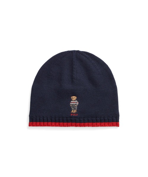 POLO RALPH LAUREN CHILDRENSWEAR(ポロ ラルフ ローレン チルドレンズウェア)の「Polo ベア コットン ビーニー(ニットキャップ/ビーニー・キッズ・ネイビー系1・ONE)」の1枚目の写真