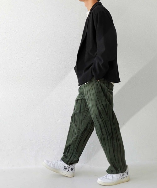 【新品】 antiqua アート柄 コーデュロイパンツ カーキ フリーサイズ アート柄コーデュロイパンツ（その他パンツ）｜antiqua