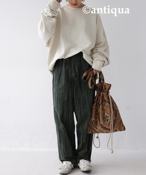 アート柄コーデュロイパンツ（その他パンツ）｜antiqua