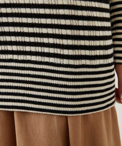 PUAL CE CIN（ピュアルセシン）の「【Du noir】綿針抜きリブロングスリーブ（Tシャツ/カットソー・レディース・ブラック/トップグレー/その他1/その他2・FREE）」の5枚目の写真