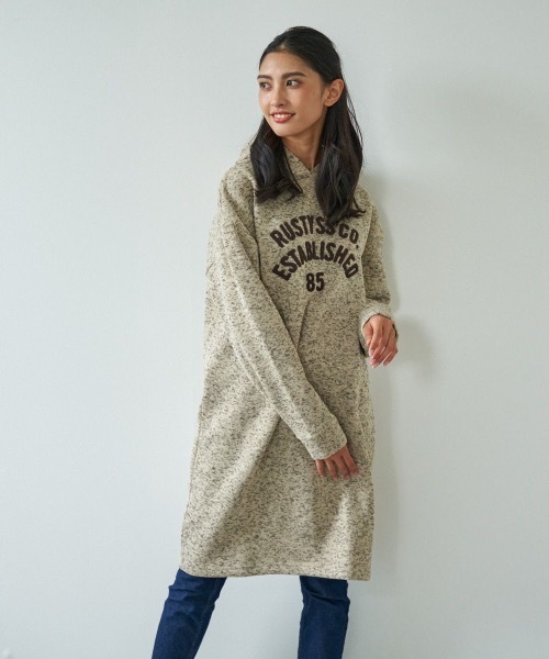 RUSTY(ラスティ)の「【RUSTY:ラスティー】レディースニットフリースパーカーワンピース(ワンピース・レディース・ブラック/ベージュ/ピンク/グリーン/ヘザーグレー・MEDIUM/LARGE/X-LARGE)」の22枚目の写真
