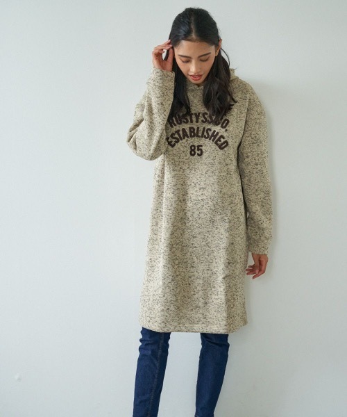 RUSTY(ラスティ)の「【RUSTY:ラスティー】レディースニットフリースパーカーワンピース(ワンピース・レディース・ブラック/ベージュ/ピンク/グリーン/ヘザーグレー・MEDIUM/LARGE/X-LARGE)」の21枚目の写真