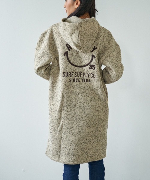 RUSTY(ラスティ)の「【RUSTY:ラスティー】レディースニットフリースパーカーワンピース(ワンピース・レディース・ブラック/ベージュ/ピンク/グリーン/ヘザーグレー・MEDIUM/LARGE/X-LARGE)」の18枚目の写真