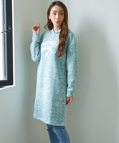 RUSTY(ラスティ)の「【RUSTY:ラスティー】レディースニットフリースパーカーワンピース(ワンピース・レディース・ブラック/ベージュ/ピンク/グリーン/ヘザーグレー・MEDIUM/LARGE/X-LARGE)」の16枚目の写真