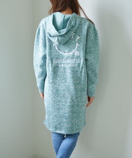 RUSTY(ラスティ)の「【RUSTY:ラスティー】レディースニットフリースパーカーワンピース(ワンピース・レディース・ブラック/ベージュ/ピンク/グリーン/ヘザーグレー・MEDIUM/LARGE/X-LARGE)」の13枚目の写真