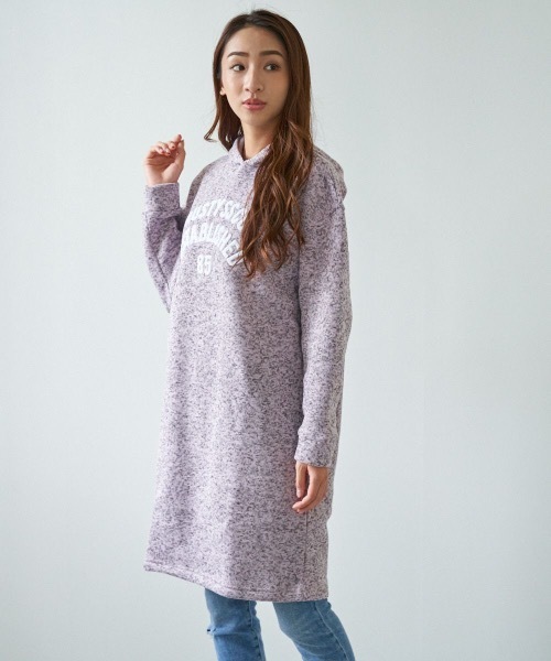 RUSTY(ラスティ)の「【RUSTY:ラスティー】レディースニットフリースパーカーワンピース(ワンピース・レディース・ブラック/ベージュ/ピンク/グリーン/ヘザーグレー・MEDIUM/LARGE/X-LARGE)」の10枚目の写真
