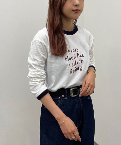 apres jour mignon（アプレジュールミニョン）の「リンガーロンT【ZOZOTOWN限定アイテム】（Tシャツ/カットソー・レディース・グリーン/オレンジ/オフホワイト/ブラック・X-LARGE/フリー）」の20枚目の写真
