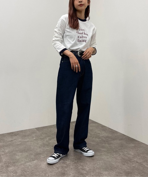 apres jour mignon（アプレジュールミニョン）の「リンガーロンT【ZOZOTOWN限定アイテム】（Tシャツ/カットソー・レディース・グリーン/オレンジ/オフホワイト/ブラック・X-LARGE/フリー）」の11枚目の写真