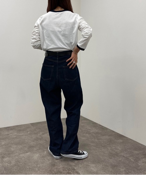 apres jour mignon（アプレジュールミニョン）の「リンガーロンT【ZOZOTOWN限定アイテム】（Tシャツ/カットソー・レディース・グリーン/オレンジ/オフホワイト/ブラック・X-LARGE/フリー）」の5枚目の写真