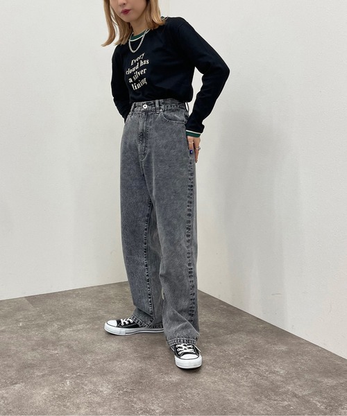 apres jour mignon（アプレジュールミニョン）の「リンガーロンT【ZOZOTOWN限定アイテム】（Tシャツ/カットソー・レディース・グリーン/オレンジ/オフホワイト/ブラック・X-LARGE/フリー）」の18枚目の写真