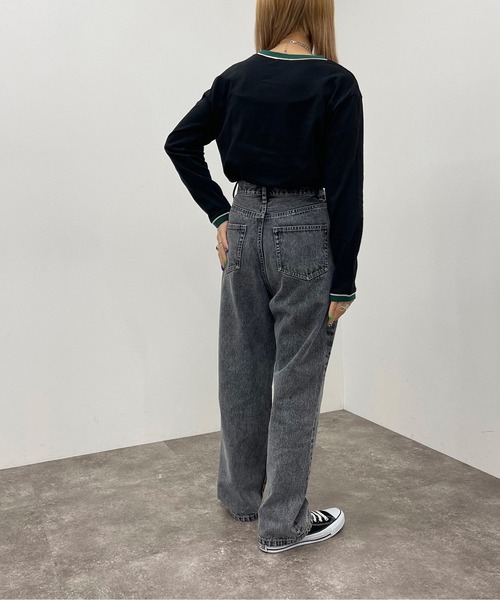 apres jour mignon（アプレジュールミニョン）の「リンガーロンT【ZOZOTOWN限定アイテム】（Tシャツ/カットソー・レディース・グリーン/オレンジ/オフホワイト/ブラック・X-LARGE/フリー）」の12枚目の写真