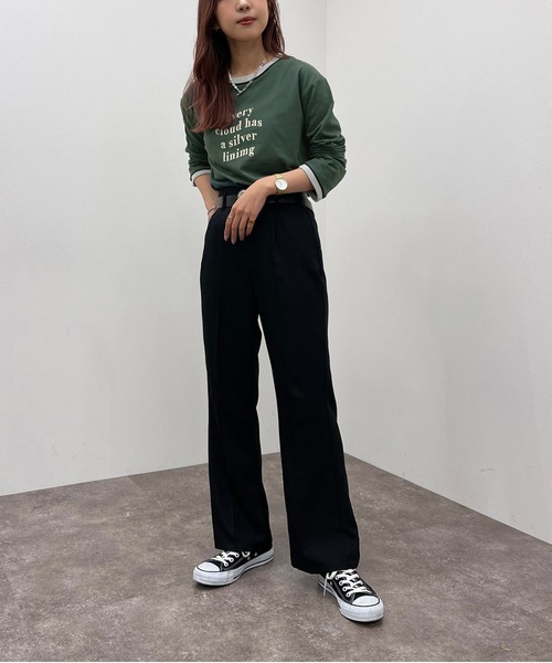 apres jour mignon（アプレジュールミニョン）の「リンガーロンT【ZOZOTOWN限定アイテム】（Tシャツ/カットソー・レディース・グリーン/オレンジ/オフホワイト/ブラック・X-LARGE/フリー）」の13枚目の写真