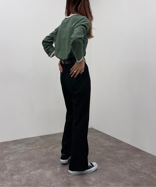 apres jour mignon（アプレジュールミニョン）の「リンガーロンT【ZOZOTOWN限定アイテム】（Tシャツ/カットソー・レディース・グリーン/オレンジ/オフホワイト/ブラック・X-LARGE/フリー）」の16枚目の写真