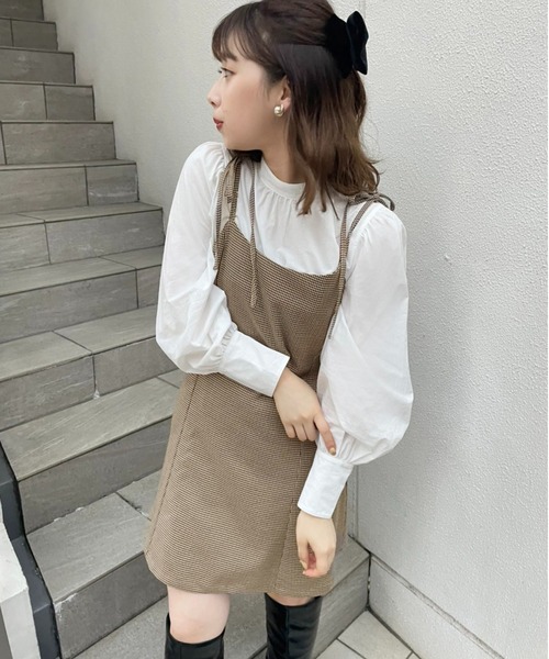 one after another NICE CLAUP（ワンアフターアナザーナイスクラップ）の「これだけあればコーディネートが決まる。ブラウスセットキャミワンピース（ワンピース・レディース・ブラック/ベージュ系その他/レオパード・FREE）」の10枚目の写真