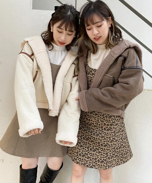 one after another NICE CLAUP（ワンアフターアナザーナイスクラップ）の「これだけあればコーディネートが決まる。ブラウスセットキャミワンピース（ワンピース・レディース・ブラック/ベージュ系その他/レオパード・FREE）」の7枚目の写真