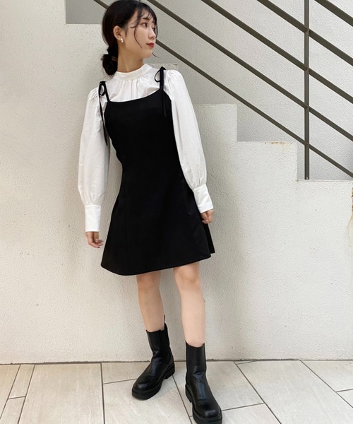 one after another NICE CLAUP（ワンアフターアナザーナイスクラップ）の「これだけあればコーディネートが決まる。ブラウスセットキャミワンピース（ワンピース・レディース・ブラック/ベージュ系その他/レオパード・FREE）」の18枚目の写真