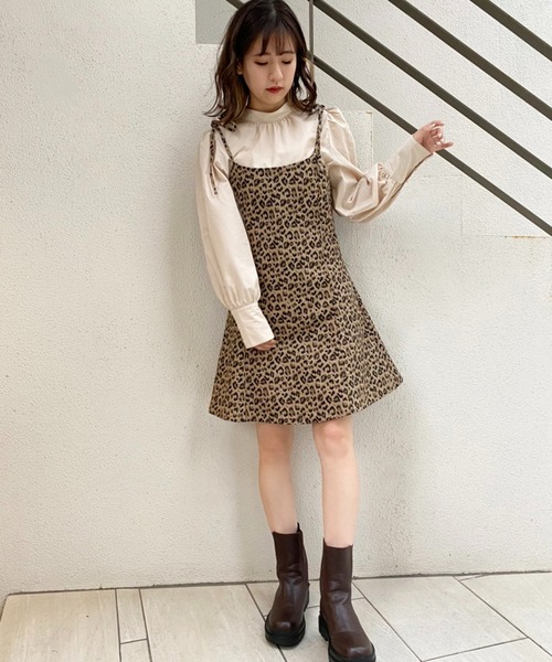 one after another NICE CLAUP（ワンアフターアナザーナイスクラップ）の「これだけあればコーディネートが決まる。ブラウスセットキャミワンピース（ワンピース・レディース・ブラック/ベージュ系その他/レオパード・FREE）」の22枚目の写真