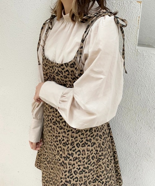 one after another NICE CLAUP（ワンアフターアナザーナイスクラップ）の「これだけあればコーディネートが決まる。ブラウスセットキャミワンピース（ワンピース・レディース・ブラック/ベージュ系その他/レオパード・FREE）」の19枚目の写真