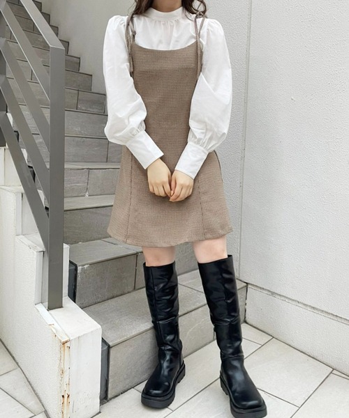 one after another NICE CLAUP（ワンアフターアナザーナイスクラップ）の「これだけあればコーディネートが決まる。ブラウスセットキャミワンピース（ワンピース・レディース・ブラック/ベージュ系その他/レオパード・FREE）」の12枚目の写真