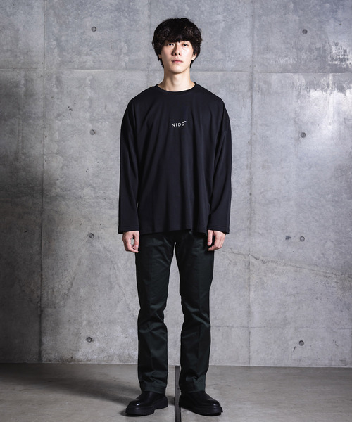 NIDO（ニド）の「NIDOロゴプリントロンT（Tシャツ/カットソー・メンズ・ホワイト/ブラック/ブルー/グレイッシュベージュ・M/L）」の13枚目の写真